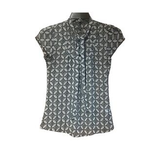 Maurices Sheer Cap Sleeve Tie Neck‎ Blouse